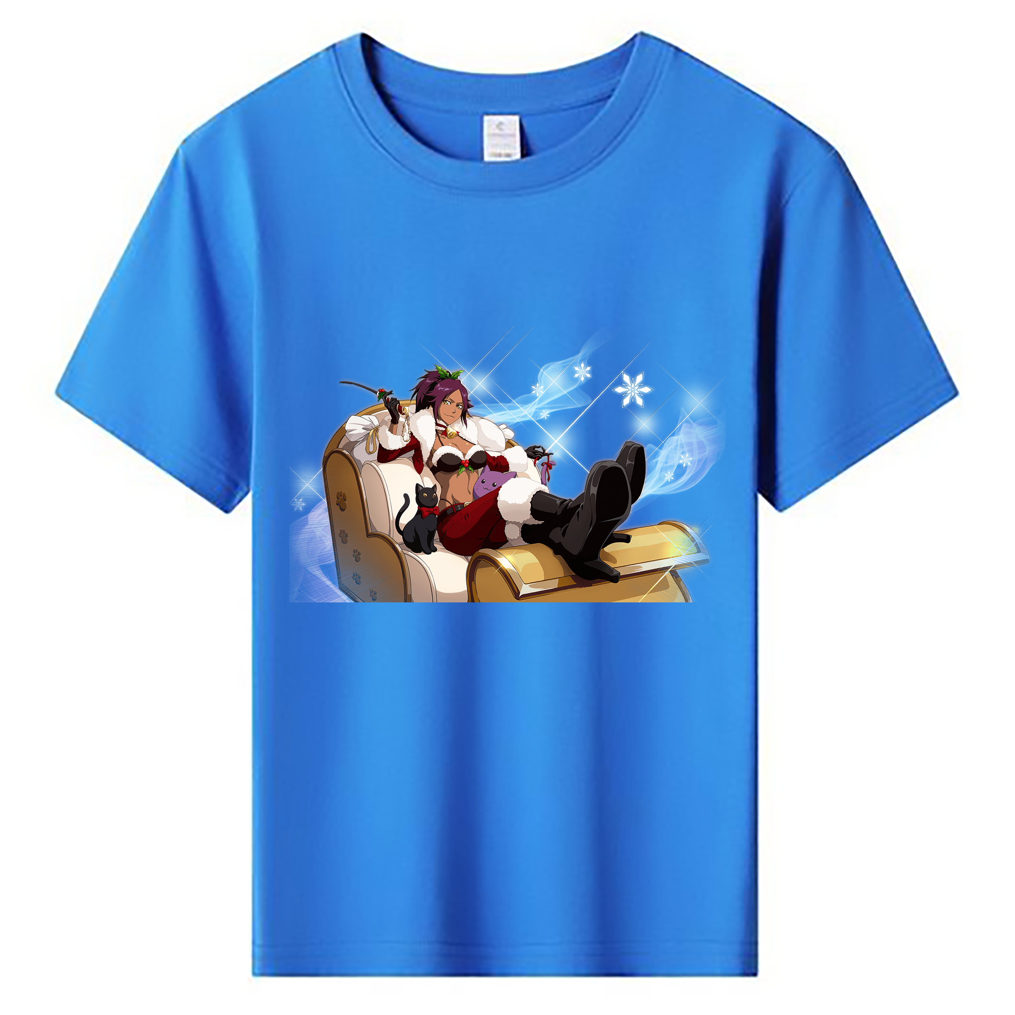 （画像用） ブリーチ 四楓院 夜一（しほういん よるいち） BLEACH Shihouin Yoruichi 綿100％キッズTシャツ（フロントプリント）
